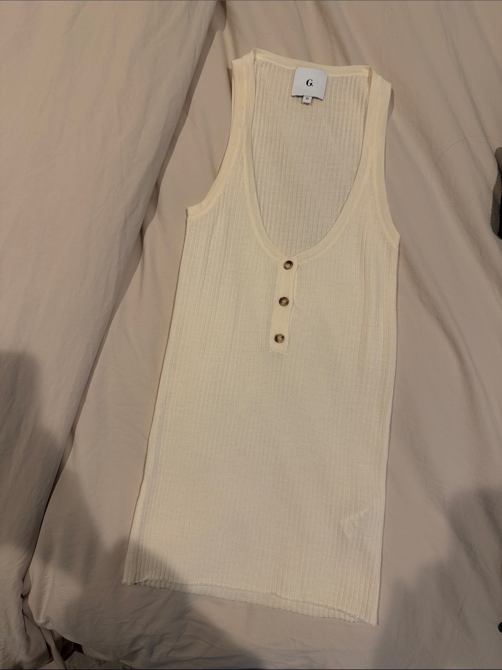 Ribbed Henley Tank Top
